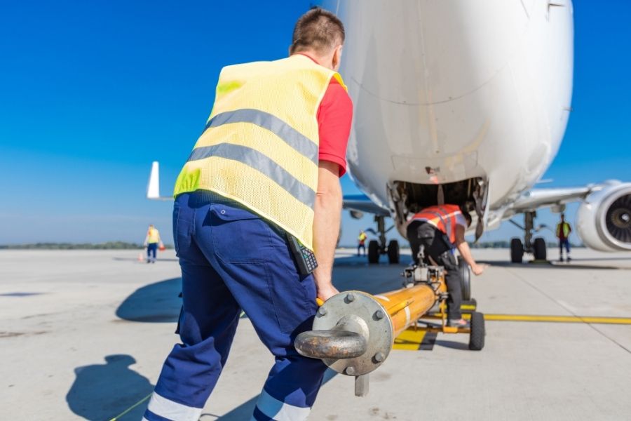 Airport ground service at work